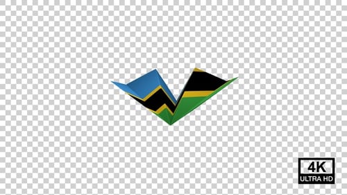 Papierflugzeug der Flagge von Tansania V3