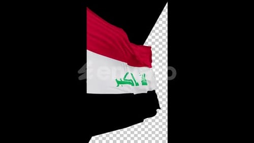 Realistic Waving Flag of Iraq Animation