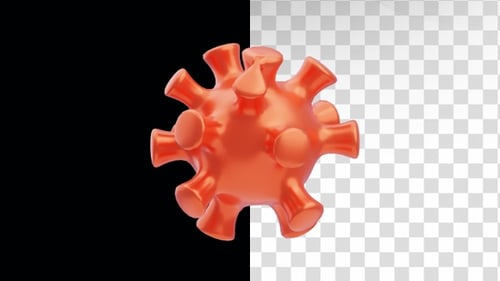 Glossy 3D Virus Rotating Animation for Medical Science