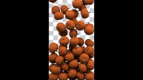 Halloween Falling Pumpkins Vertical Overlay Animation