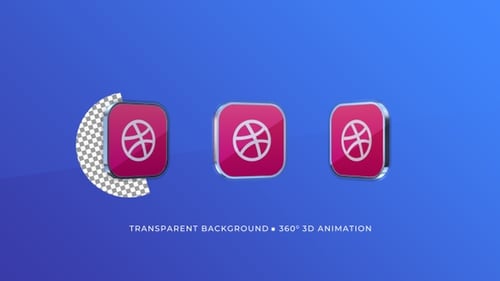 Rotating 3D Sports App Icon Loop Animation