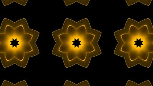 Golden Geometric Star Pattern Loop Background Animation