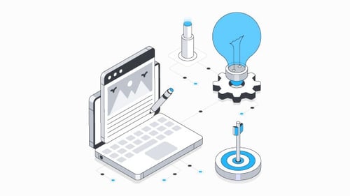 Creative Idea Isometric Animation Alpha Channel