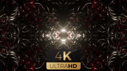 Dark Organic Glowing Abstract Kaleidoscope Loop