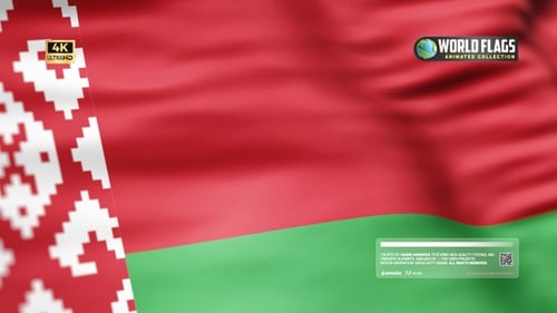 Seamlessly Looping Waving Flag of Belarus