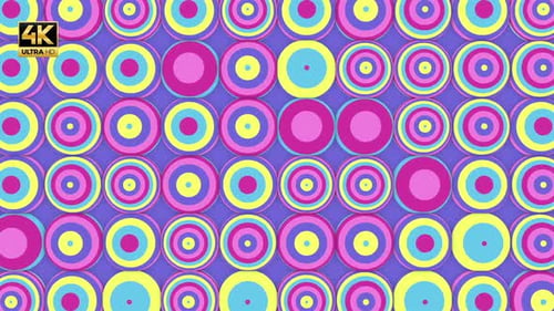 Colorful Abstract Geometric Circles Pulsing Background