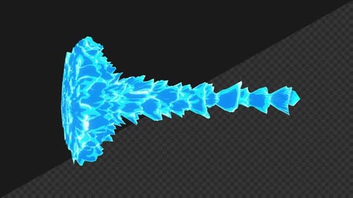 Animation en boucle avec effet de feu bleu de style anime avec fond transparent