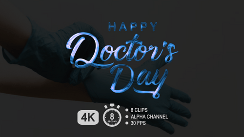 Happy Doctor's Day Animated Text in Script Style with Color Variations