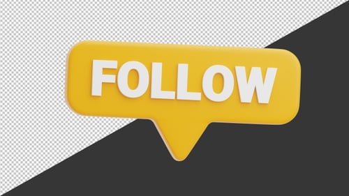 3D Message Follow Badge | Alpha Channel