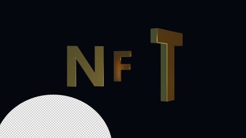 Golden 3D NFT Text Animation Reveal