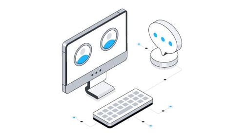 Réunion en ligne Isometric Animation Alpha Channel