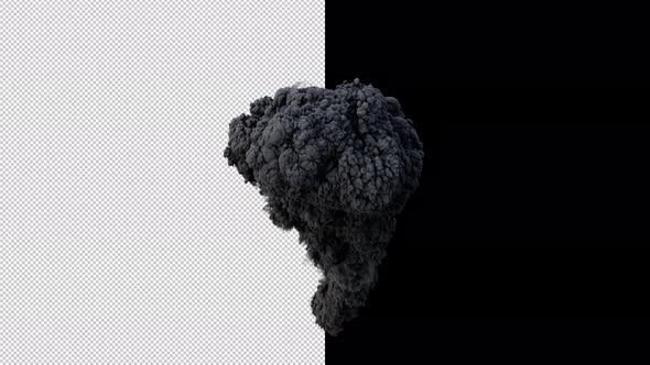 Pyro Explosion with Dense Smoke on Transparent Background, Backgrounds ...