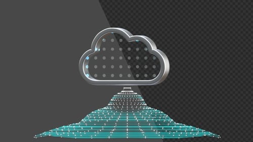 3D Animation of Virtual Cloud Computing Team Collaboration | Alpha Channel