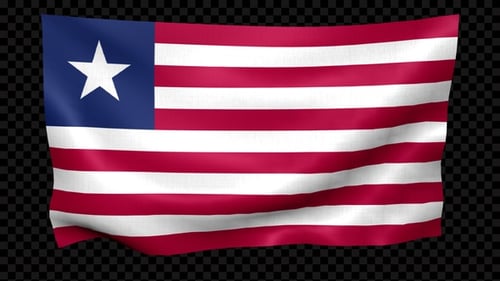 Realistic Waving Flag of Liberia Animation