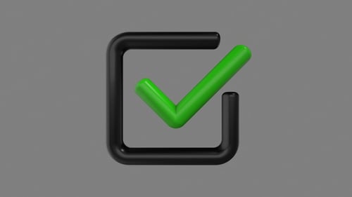 Animated 3D Checkmark Box Confirmation Icon