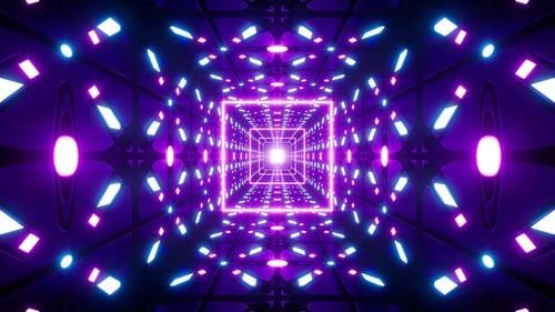 Moderner Neonmetalltunnel Vj Loop