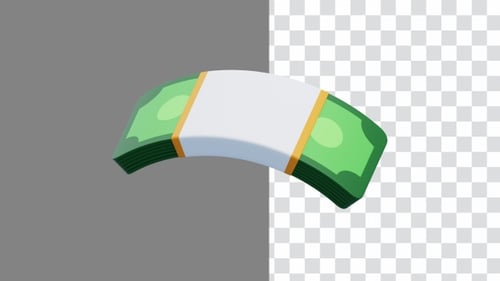 3D Animation Showing Spinning Banknotes | Alpha Channel