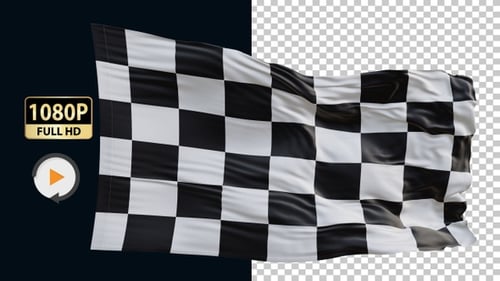 Realistic Waving Checkered Flag Animation