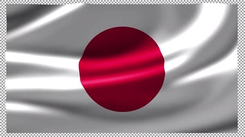 Waving Japan National Flag Animation