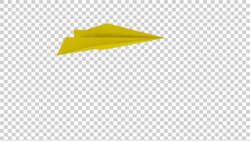 Animated Yellow Paper Plane Flying Seamlessly