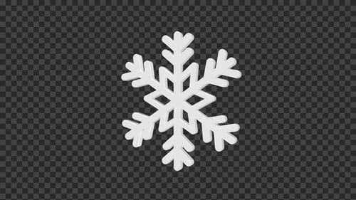 Rotating White Geometric Snowflake Animation