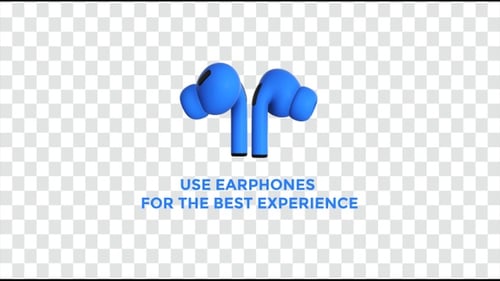 Animated 3D Earbuds Rotation for Music and Technology Projects