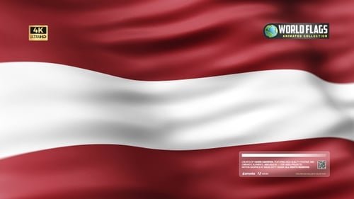 Realistic Latvia Flag Waving Loop Animation