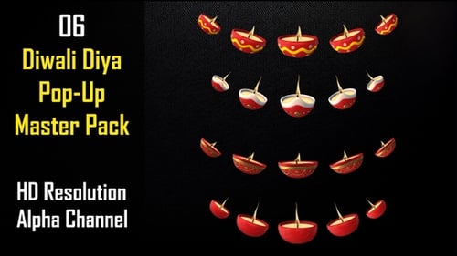 Pack principal pop-up Diwali Diya — Animations de lampes lumineuses, brûlantes et festives