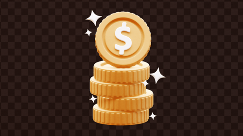 3D Stack Of Coins Savings Concept