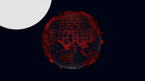 Abstract World Map Transparent Background Loop
