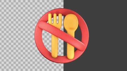 Icône animée en 3D sans manger et à jeun