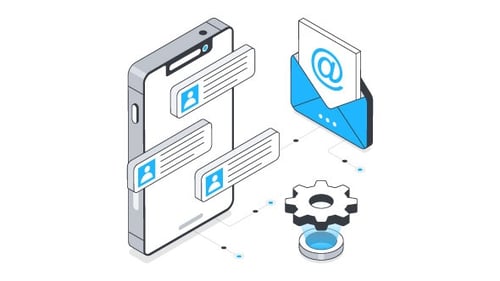 Mobile Chat Setting Isometric Animation Alpha Channel