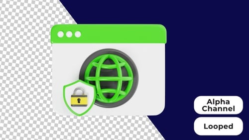 3D Animated Website Protection | Alpha Channel