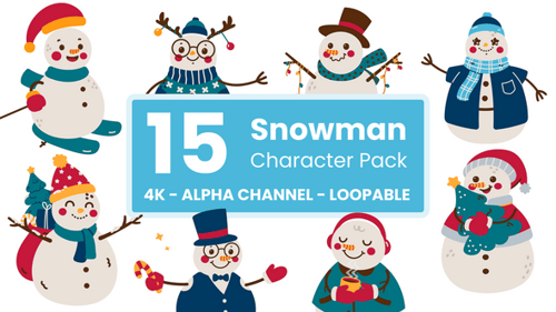 Animated Christmas Snowman Character Pack