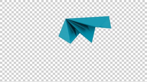 Origami Paper Plane Flight and Unfolding Animation