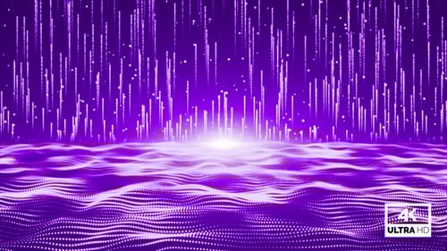 Abstract Purple Particle Wave Digital Background