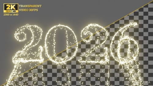 Animation de particules de texte 2026