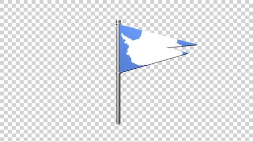 3D Waving Pennant Flag with Antarctica Map