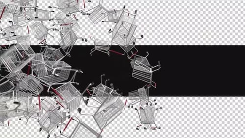 Dynamic Falling Shopping Carts Transition