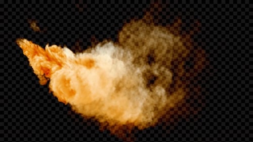 Dynamic Fiery Particle Burst With Alpha Channel