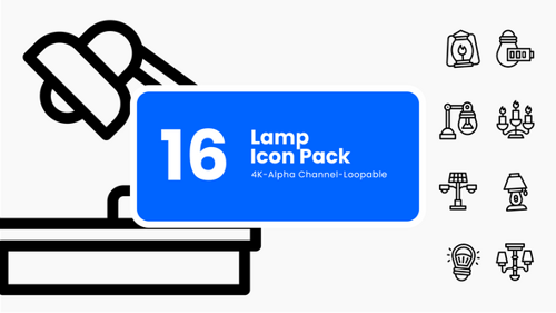 Lamp Line Icon Animation Pack