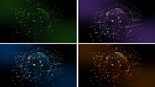 Digital Earth Globe Global Data Network Abstract Animation