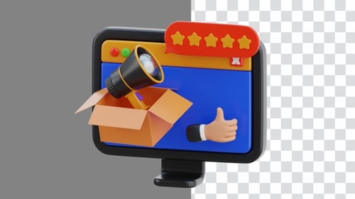 3D Animation of Product Reviews Provide User Feedback| Alpha Channel