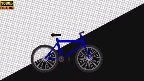 Animated Bicycle 2D | Alpha channel