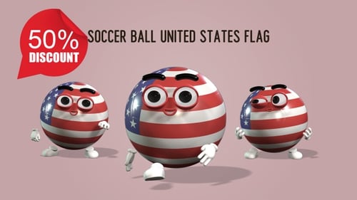 Animated 3D USA Flag Character Emotion Pack