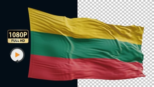 Lithuanian National Flag Waving Animation