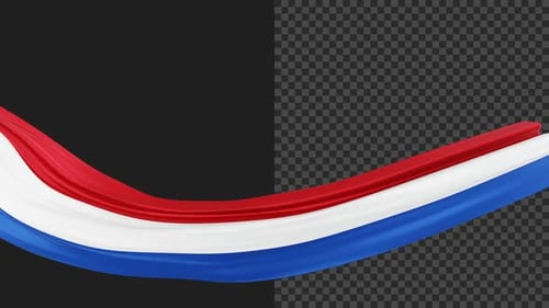 Waving Red White Blue Banner Transition