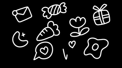 Animated Doodle Icons Pack with Hand-Drawn Sketch Style