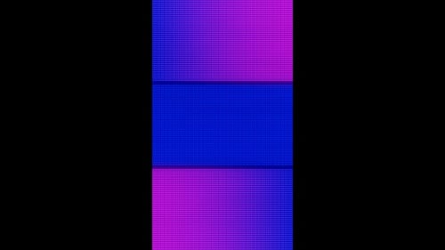 Vertical video blue and purple neon dots frame loop animation