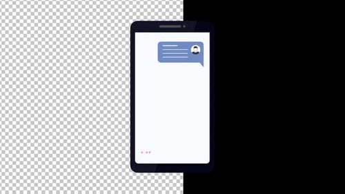 Animated Chat Bubbles on Smartphone in Flat Design